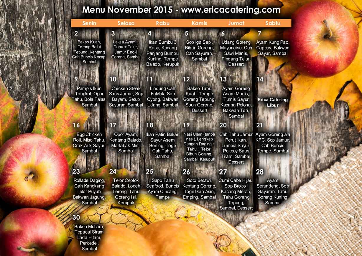 Menu Erica Catering Oktober 2015